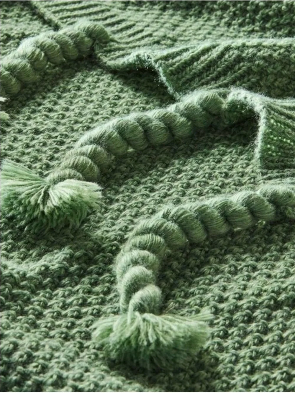 NEW! Knit Throw Blanket Green - Hearth & Hand w/Magnolia, 60”x50”
